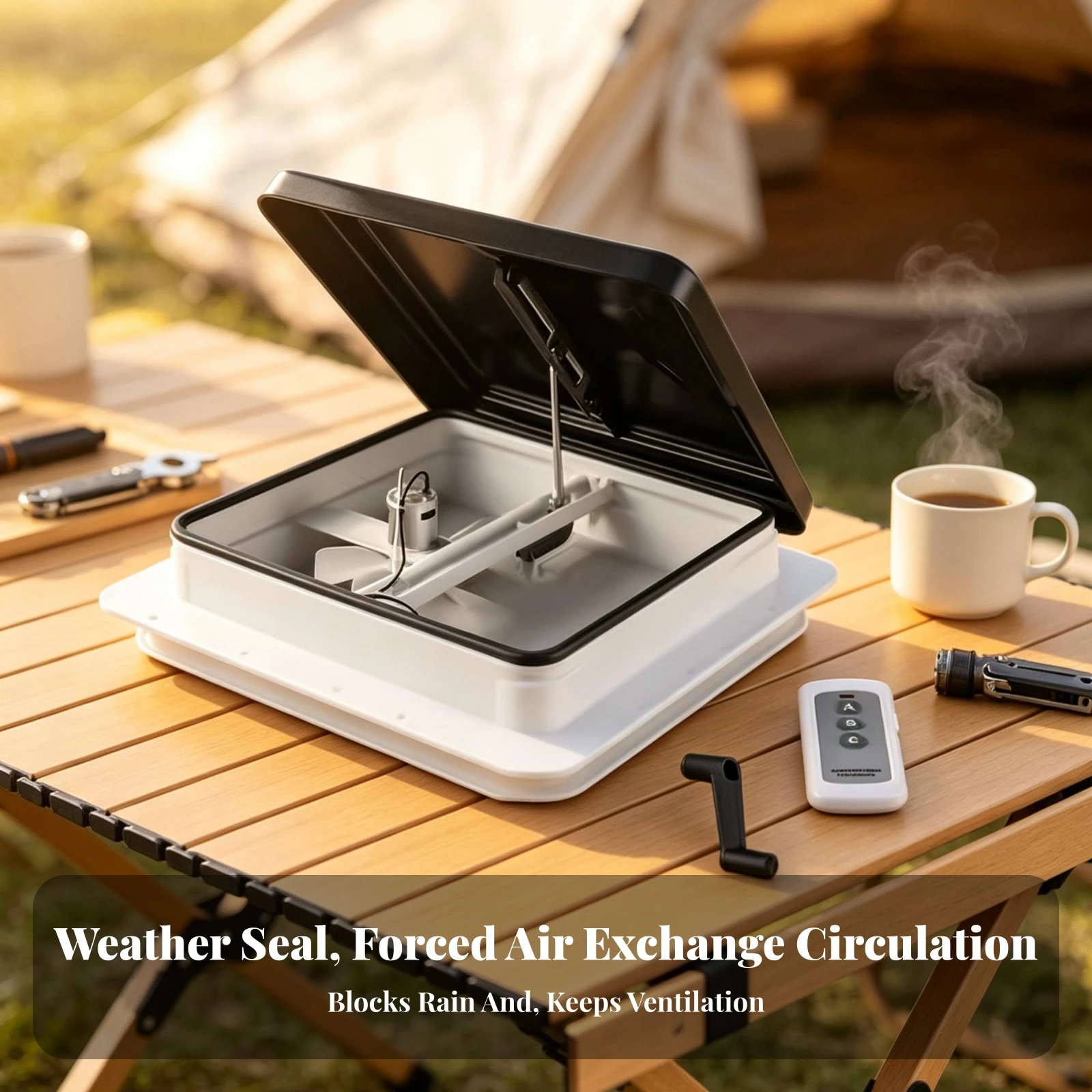 RV Roof Vent Fan Efficient RV Vent Fan Caravan Roof Ventilator Leak-Proof Weatherproof for Travel Trailer, Motorhome Bathroom view 3