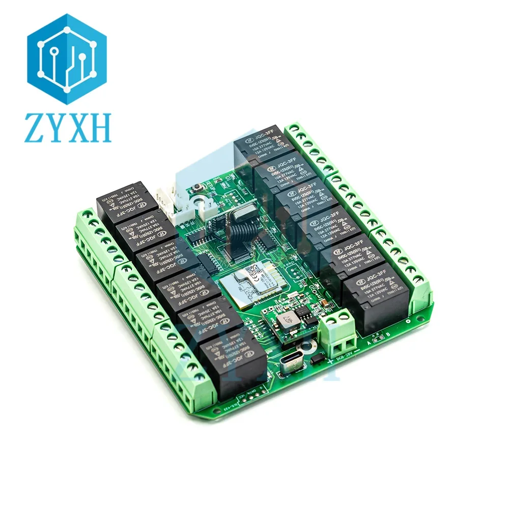 Tuya 12 Way Relay Switch Module DC 7-27V AC 85-250V WiFi/Zigbee Wireless Smart Home Remote Control Switch with RF 433MHZ