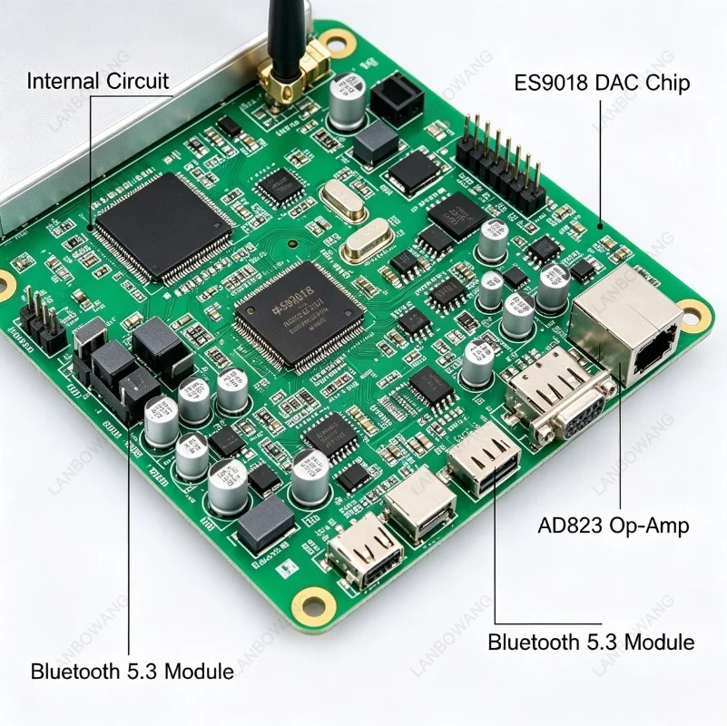 For BRZHIFI DVP10A HiFi Digital Audio Player, ES9018 Decoder Bluetooth 5.3 Wireless Audio Receiver