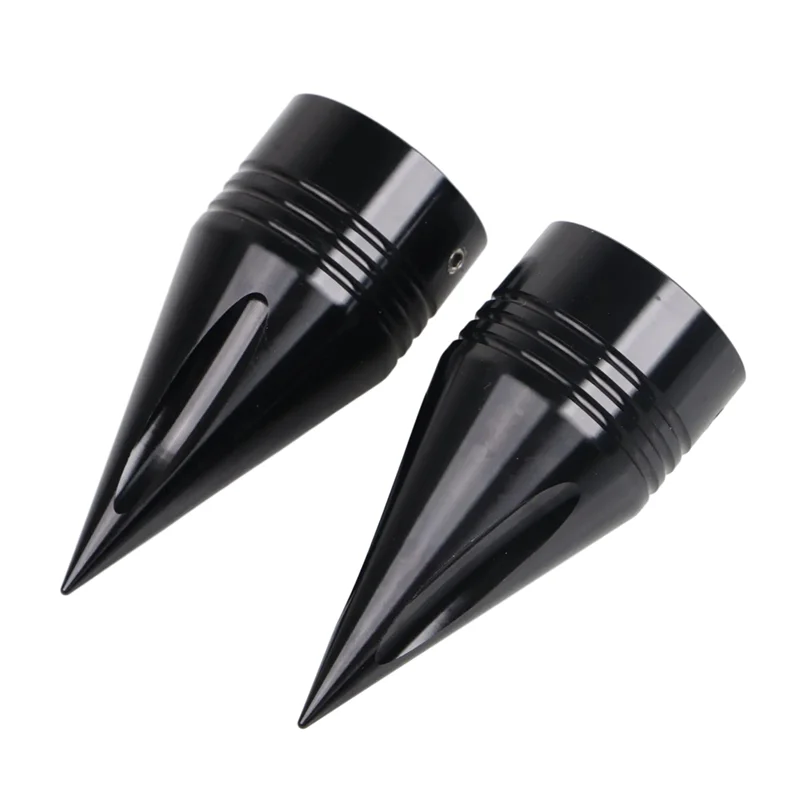 A21F-Front Axle Nut Covers Caps Black For  Dyna Electra Road King Glide