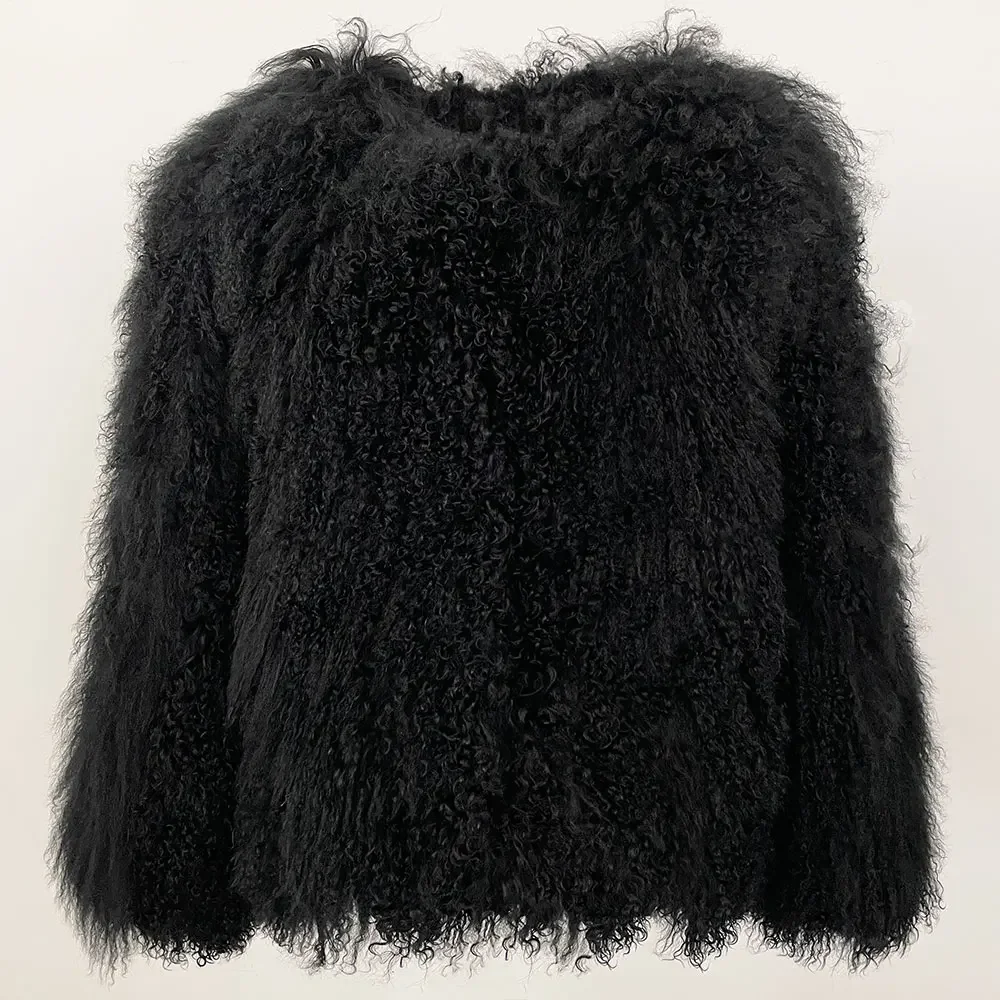 OFTBUY Natural Mongolia Sheep Fur Coat Thick Warm Short Real FurJacket Outerwear Female New Fashion Autumn Winter Clothes Women