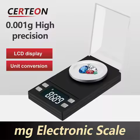 0.001g Digital Scale Milligram Scale Portable Pocket Battery Powered LCD Precision Mini Jewelry Scale with Calibration Weight