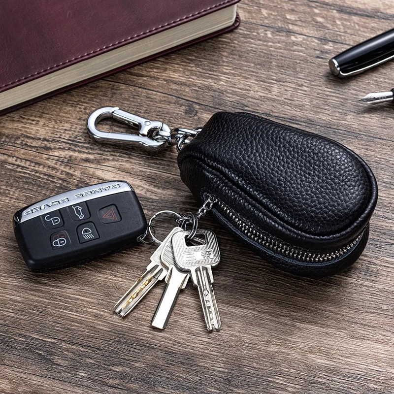 Genuine Leather KeyChain Unisex Key Bag Multifunction Organizer Wallet Holder Smart Housekeeper Car Small Key Case Keys Pouch