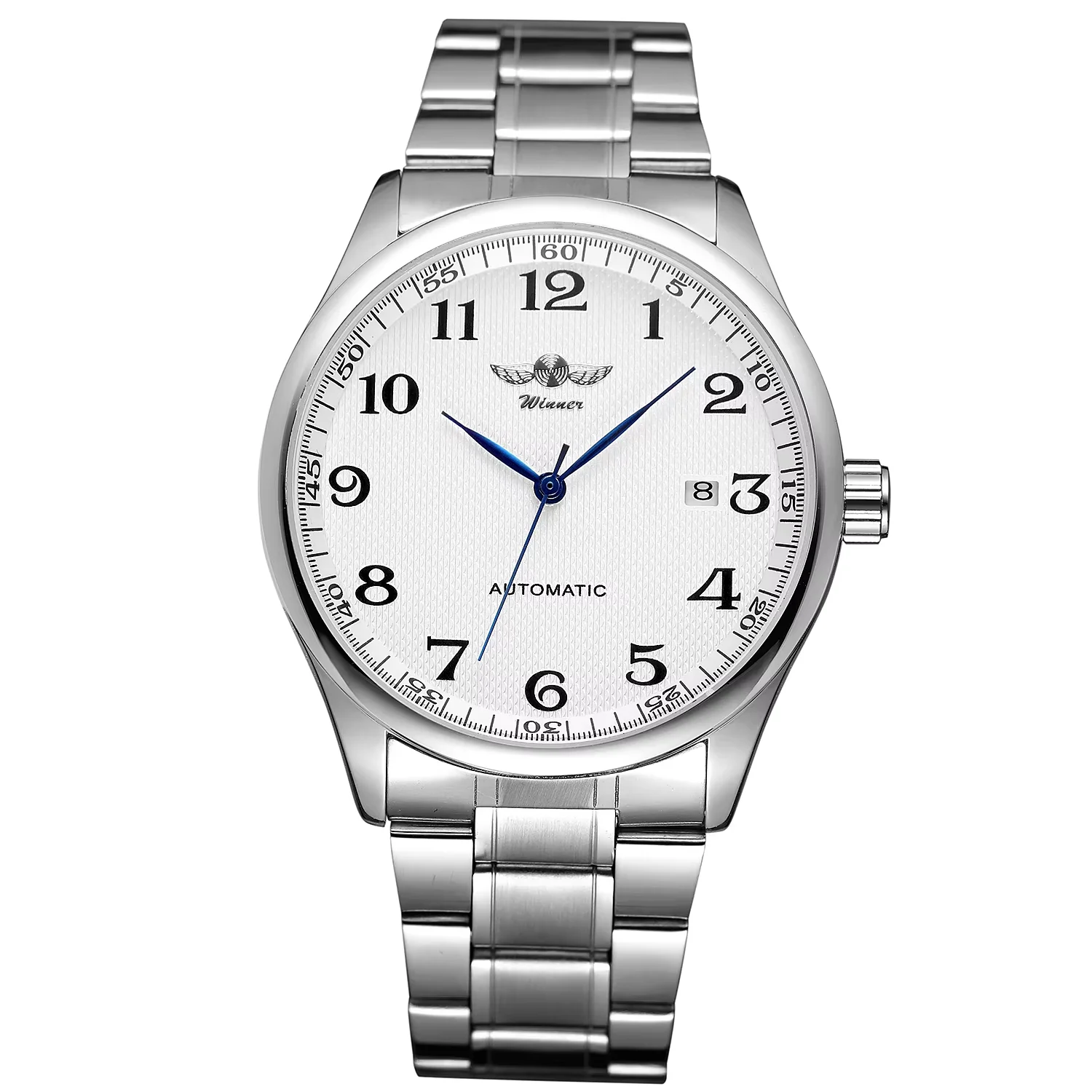 T-winner Watch Arabic digital mechanical watch Circular steel strap Wrist watch Calendar shows watches men's and women's watche