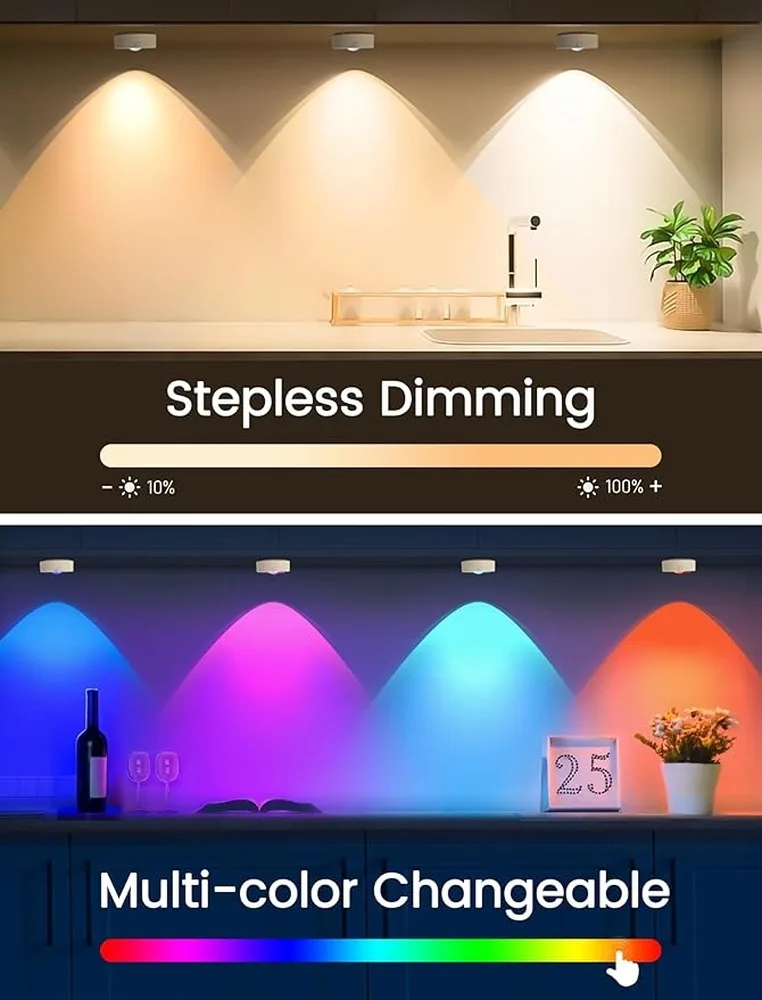 Remote Control Light Magnetic Mount Rechargeable Battery Rgb Ice Ball Lens Effect No