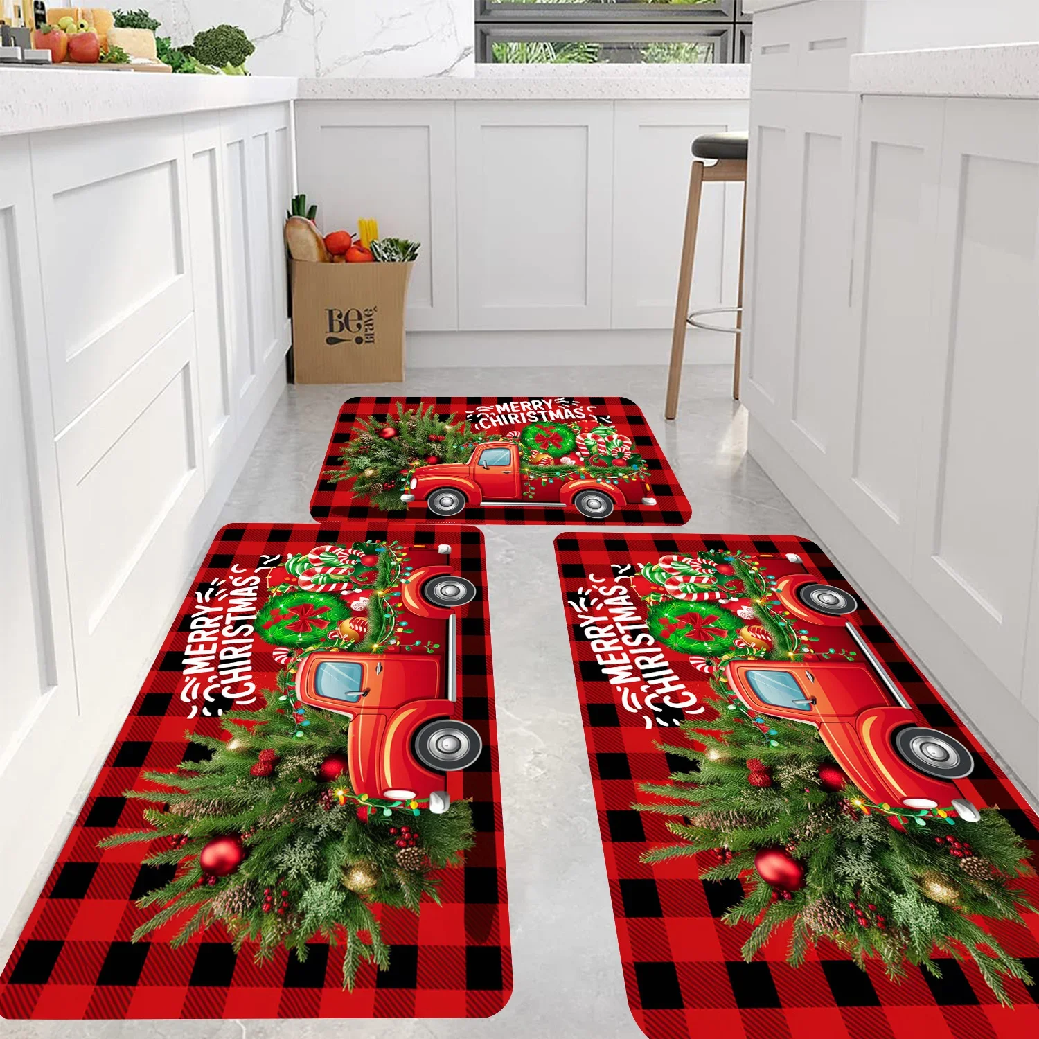 1pc  100% Polyester  Kitchen Mats, Non-Slip And Carpets Suitable for Bedrooms, Living Rooms, And Kitchen Entrances, Absorbent