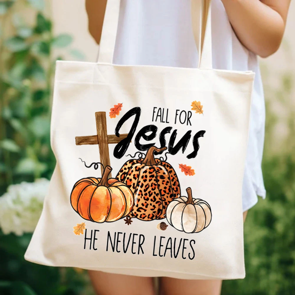 Fall for Jesus He Never Leaves Womens Handbag's Fall for Jesus Women’s Handbag Jesus Bag Autumn Women Handbags Thanksgiving Bags