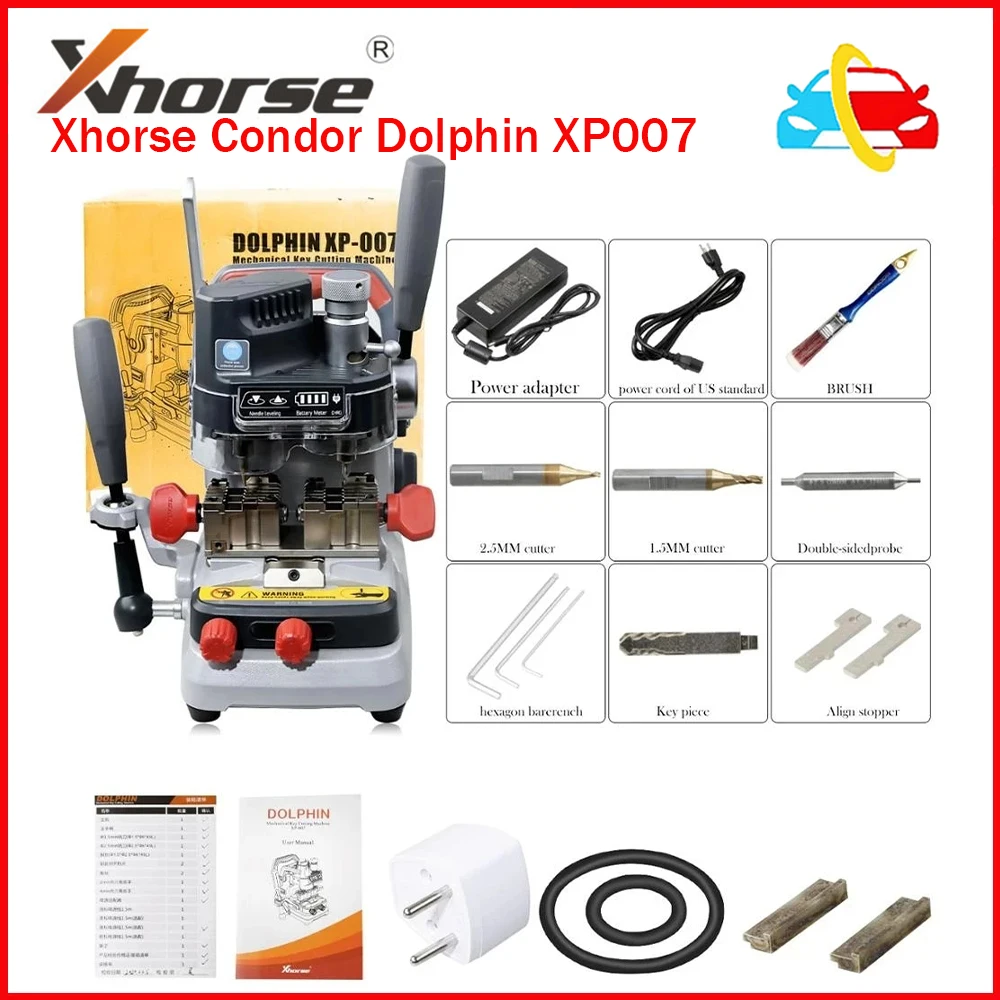 

Xhorse Condor Dolphin XP007 Bluetooth-compatible Manually Key Cuting Machine For Laser/Dimple/Flat Key Work On Phone Application