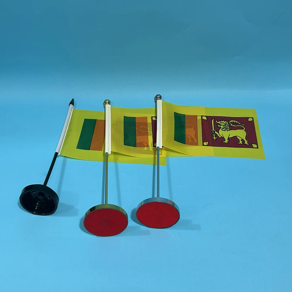 SKY FLAG Office Desk Flag of Sri Lanka Flag 14x21cm Polyester Desk Ornaments Banner Sri Lanka National Flags for Table Decoratio