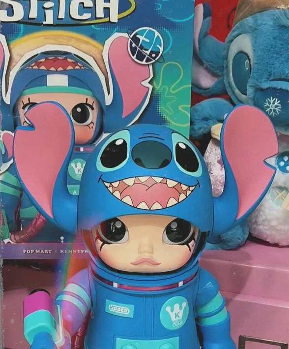 POP MART Mega Space Molly Stitch Action Figure 400% Molly Decoration Stitch Anime Figure Trendy Play Children Toys Birthday Gift