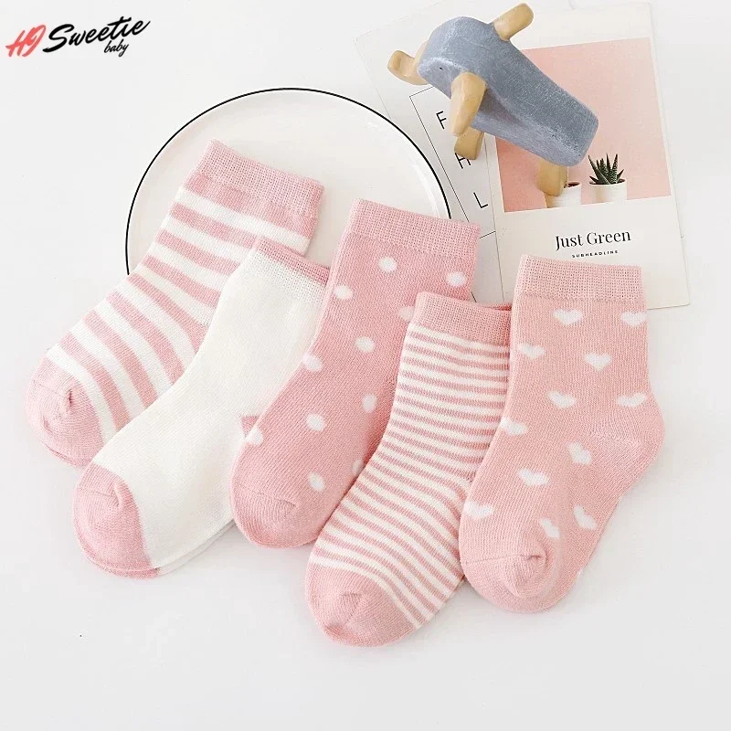 5Pairs Baby Socks Newborn Baby Boy Socks 0-1-3-7Y Kids Pure Cotton Animal Design Fadeless Soft Children\'s Socks for Girls