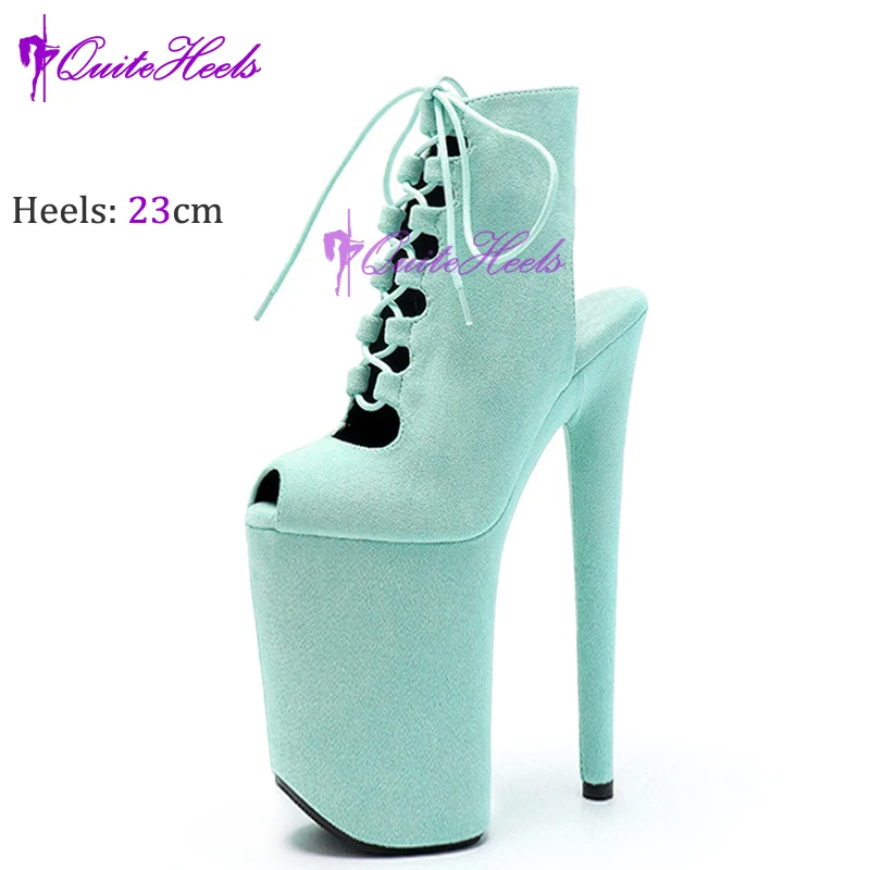 New Luminous 23CM/9Inch Gladiator Women Ankle Boots Sexy Fetish Exotic Stripper Heels Platform  Pole Dance Roman Shoes