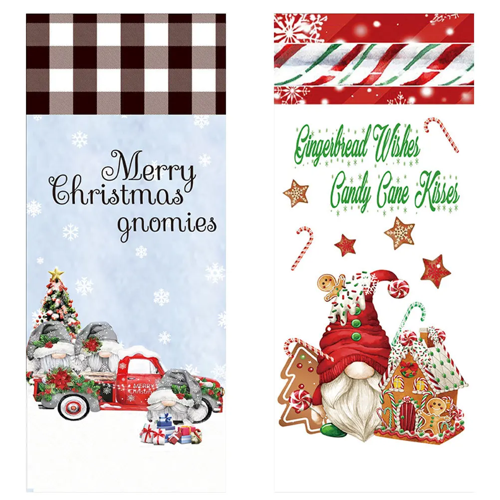 

2Pcs Foldable Christmas Wine Bottle Covers Delicate Bottle Sleeves Decorative Wine Decor Xmas Party Supplies Christmas Decor