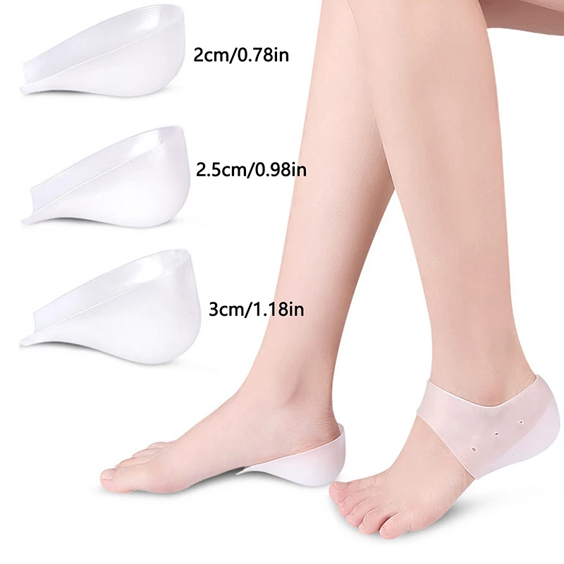 Unsichtbare Höhe Erhöhen 2-3CM Silikon Socken Gel Ferse Pads Orthopädische Arch Support Ferse Kissen Einlegesohlen Fuß Massage pad