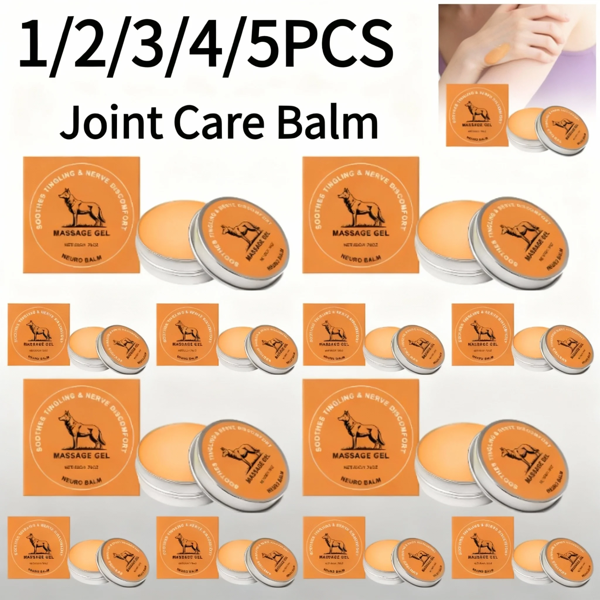 1-5PCS Joint Care Balm - Daily Relief for Discomfort Cooling Sensation Energy Boost Topical Application Absorption Massage Cream