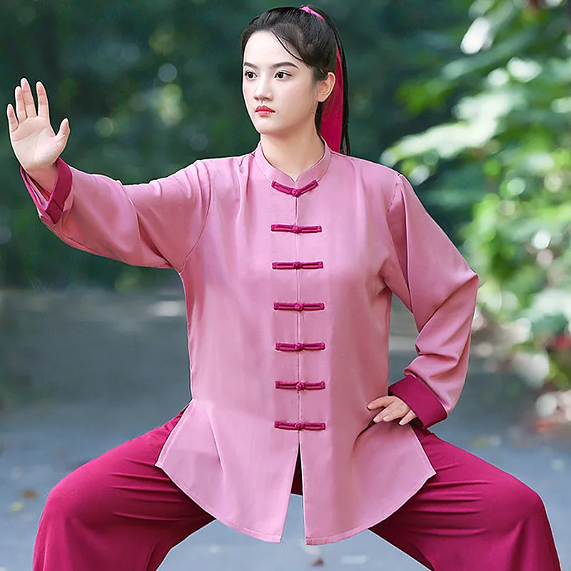 

Premium High-End Unisex Tai Chi Uniform Set Spring Autumn 2025 Qigong Martial Arts Training Color Block Viscose Modal Practic
