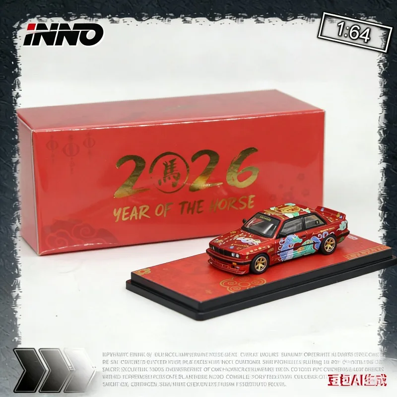 

INNO 1:64 BMW E30 M3 Rocket Rabbit Widebody Simulation Static Alloy Car Model, Boys' Toy, Adult Collection Decoration Item.