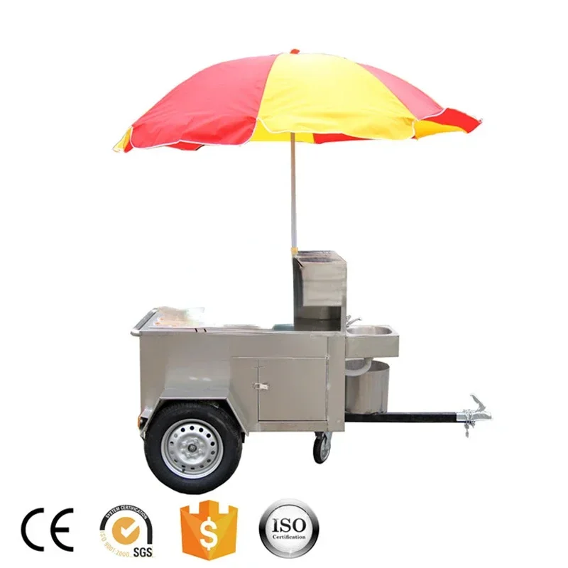 The lowest price of professional stainless steel outdoor mobile food cart hot dog trailer/truck/kiosk