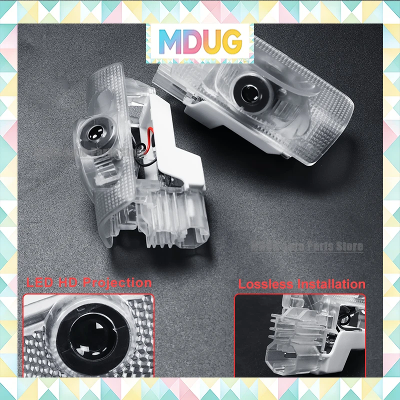 MDUG For Toyota Land Cruiser 300 2022 Lc300 Fj300 70th Anniversary Logo Projection Lamp Car Door Pedal Light Modification Access