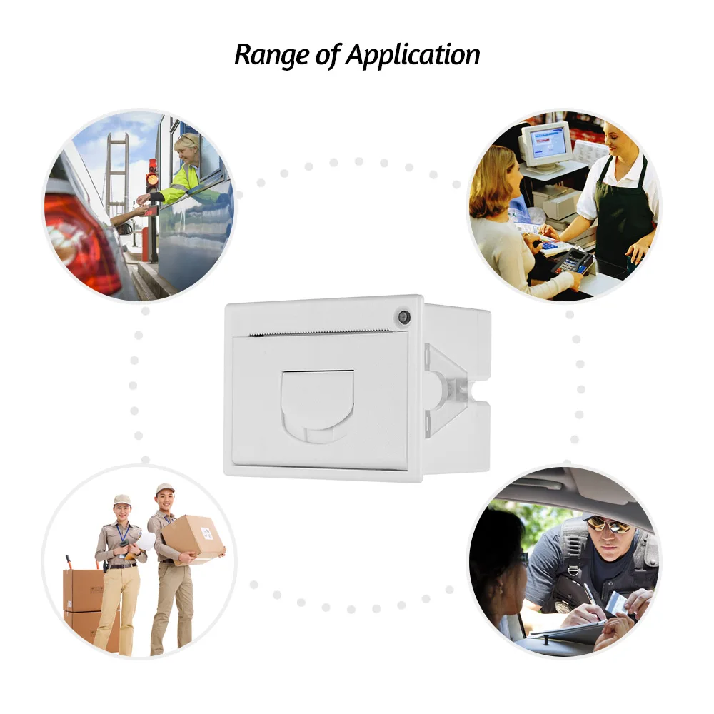 GOOJPRT QR204 58mm Mini Embedded Receipt Thermal Printer TTL + USB Interface High Speed Printing 50-85mm/s