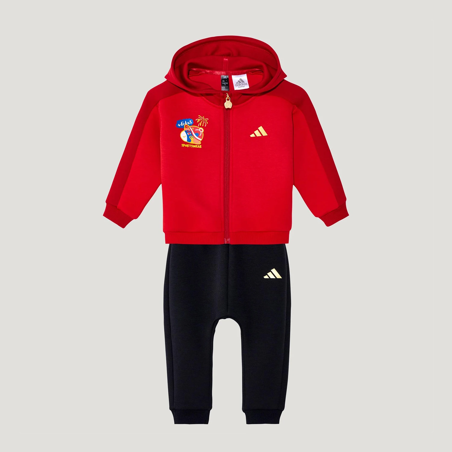 Conjunto de Sudadera con Capucha y Pantalones de Punto para Bebé Adidas Auténtico de Invierno KV6902