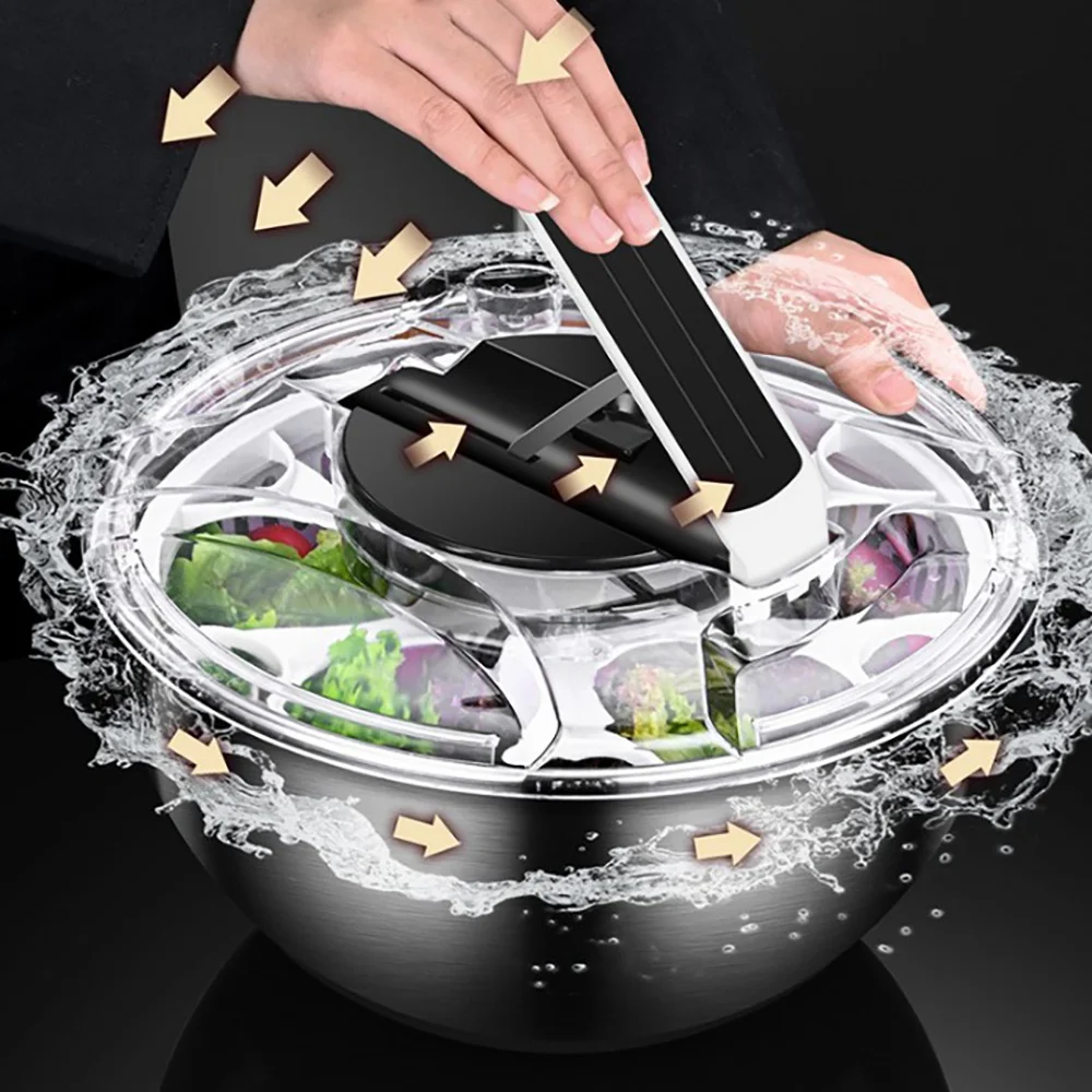 A89X Vegetable Fruits Dryer Salad Spinner Lettuce Spinner Storage Drying Machine Useful Kitchen Tools Vegetable Dehydrator