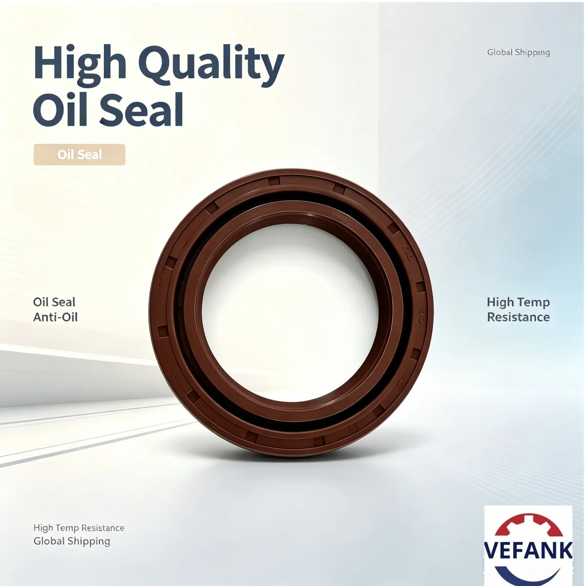 DG 50-72-12 mm, Oil Seal, NBR, Brown, Double-sided Spring with External Thread, Brand New, High Quality Auto Parts