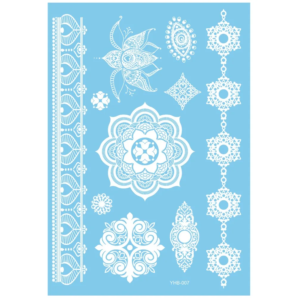 

Waterproof White Tattoo Stickers Long-lasting Lace Flower Temporary Tattoo Stickers Ethnic Style Butterfly Tattoo Stickers