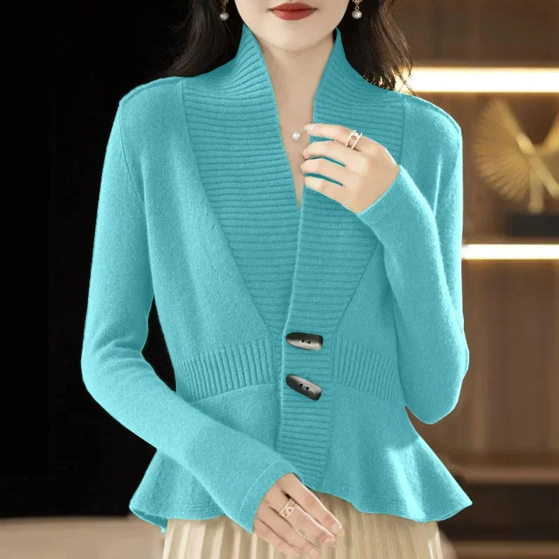 

Fashion Sweater Cardigan Jacket Women's New Spring Autumn Knitted Sweaters Coat Single-Breasted Knitwear Tops Female