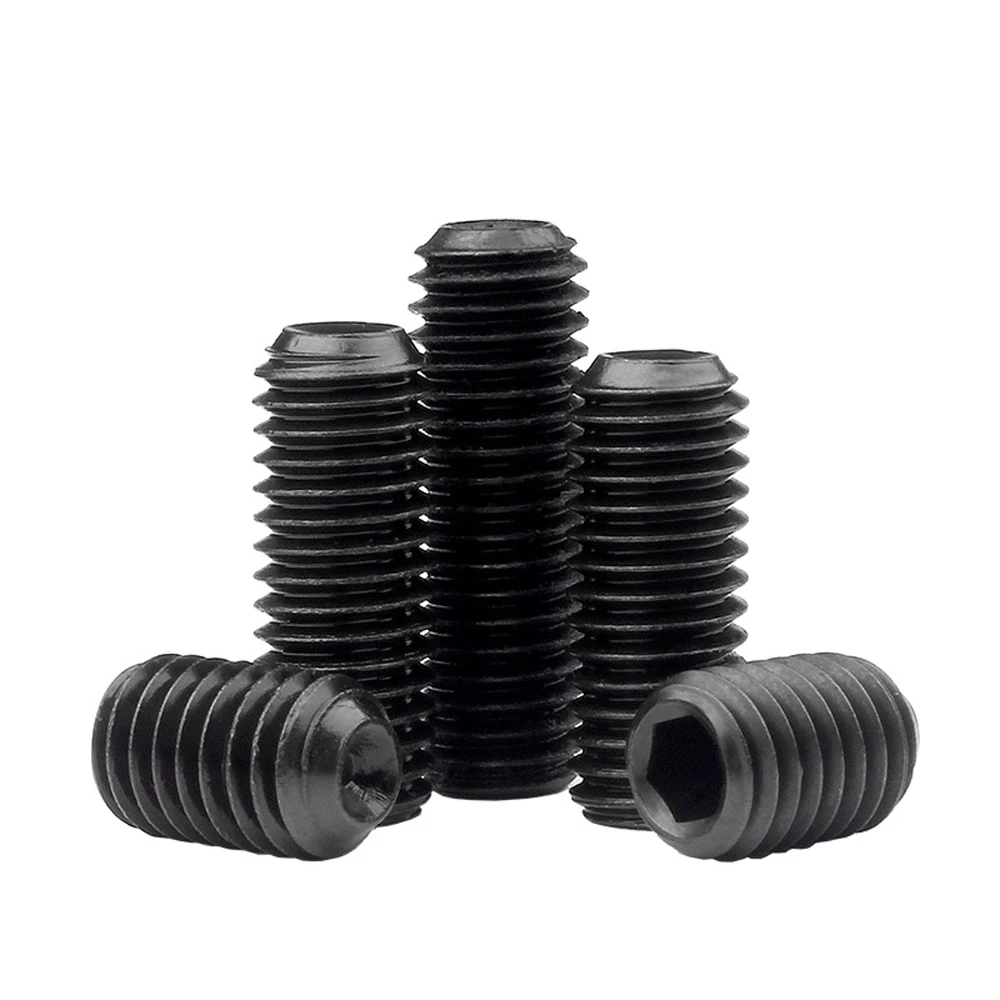 Yiqianyuan 1/4'' 5/16'' 3/8'' UNC UNF DIN916 Grade 12.9 Alloy Steel Hex Socket Set Screws with Cup Point Headless Grub Bolts