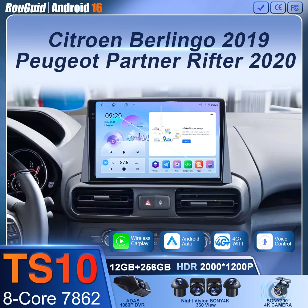 

2Din Android Car Radio Multimedia Player For Citroen Berlingo 2019 Peugeot Partner Rifter 2020 For Opel Combo Autoradio CarPlay