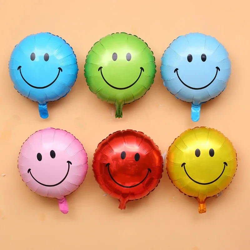 10 sztuk 18 cali uśmiechnięta twarz balony z folii aluminiowej na ślub dekoracje na przyjęcie urodzinowe dla dzieci Baby Shower pole balon zabawki dla dzieci