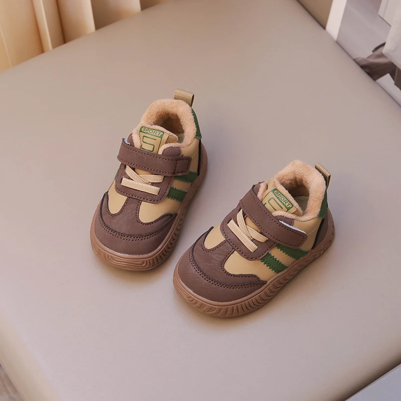 Scarpe da passeggio imbottite per bambini 0-6 anni Neonati maschi Scarpe da ragazza calde e addensate Scarpe invernali per cento antiscivolo in cotone per bambini