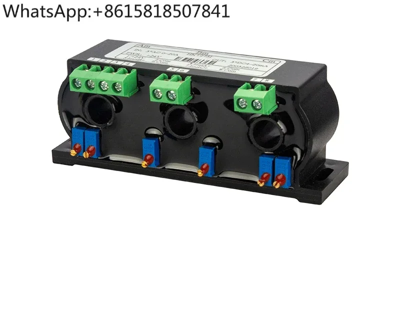 

Three-phase AC current transmitter perforated AC0-20A30A50A100A to 4-20mA0-10V conversion module