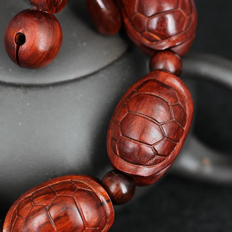 Xiox Horn Carving Rosary Bracelet High Density Old Materials Submerged Buddha Factory Supply Rosewood Beads Craft