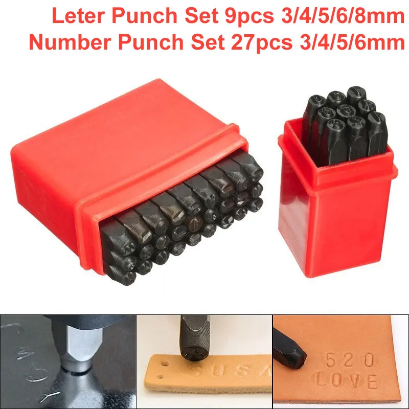 Stamp Case Leather Punch Craft Tools 0~9 Number Leather Punch Tool Set 9pcs For Die Hardened Steel Metal Wood Stamp DIY Punching