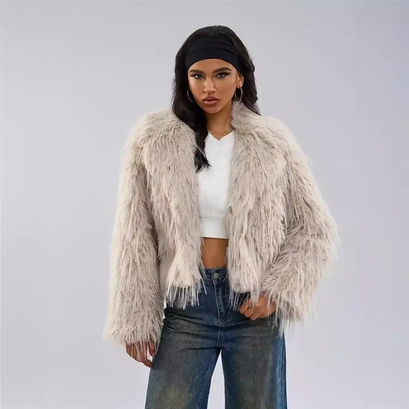 

ort Women's Faux Fur Coat Winter Faion Fur And Fur Inteated Women's Clothing Ci Sle Long Sve Coat