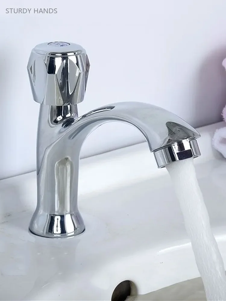 

Stainless Steel Bathroom Faucet Kitchen Washbasin Single Cold Sink Faucets Home Bathroom Accessories with Pipe Water Tap