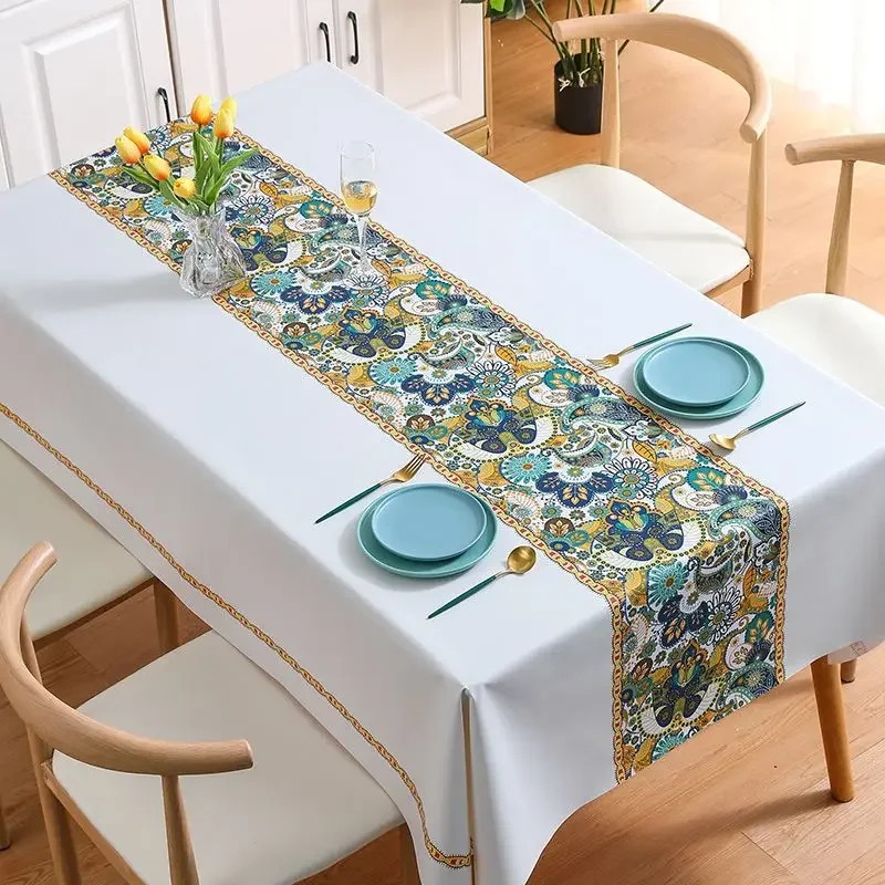 

2024 Nordic ethnic style tablecloth wholesale, waterproof, oil resistant, and heat-resistant rectangular