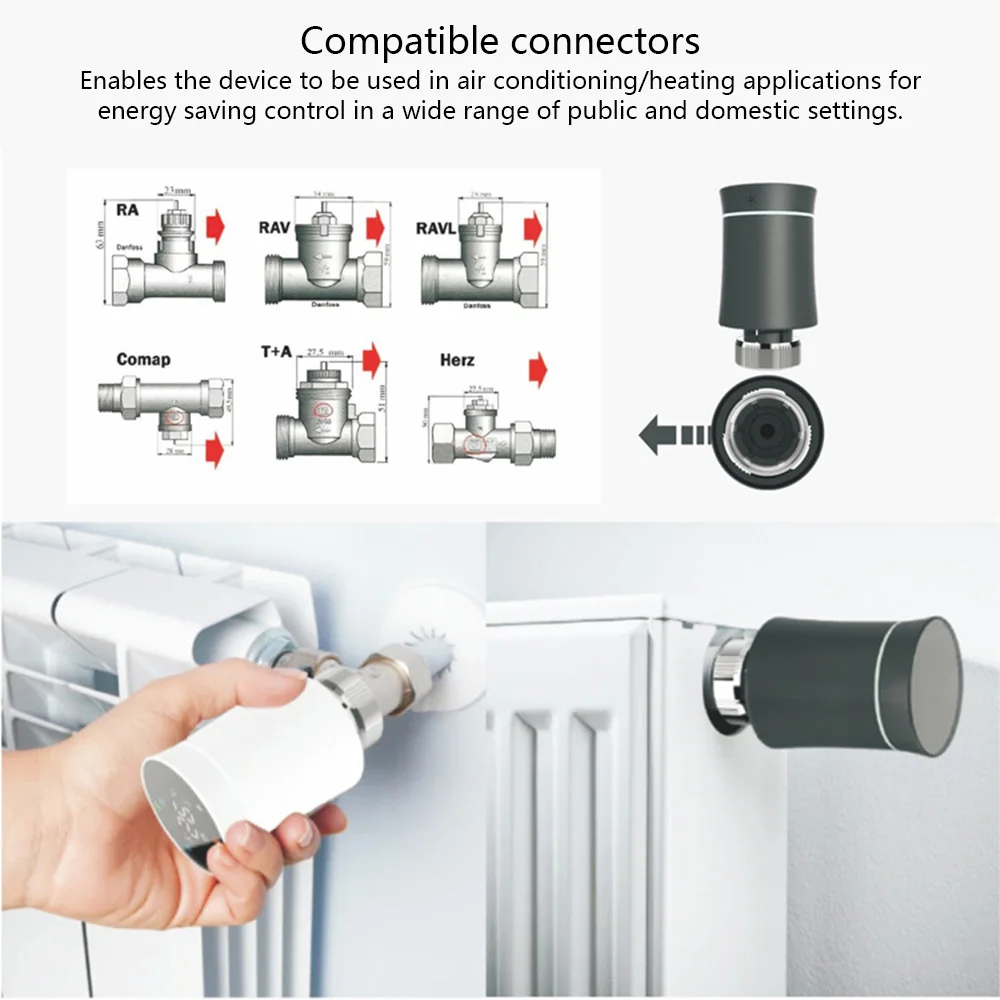 ZigBee3.0 TRV Tuya radiador actuador válvula termostato programable inteligente calentador de temperatura para Alexa Google Home Control por voz