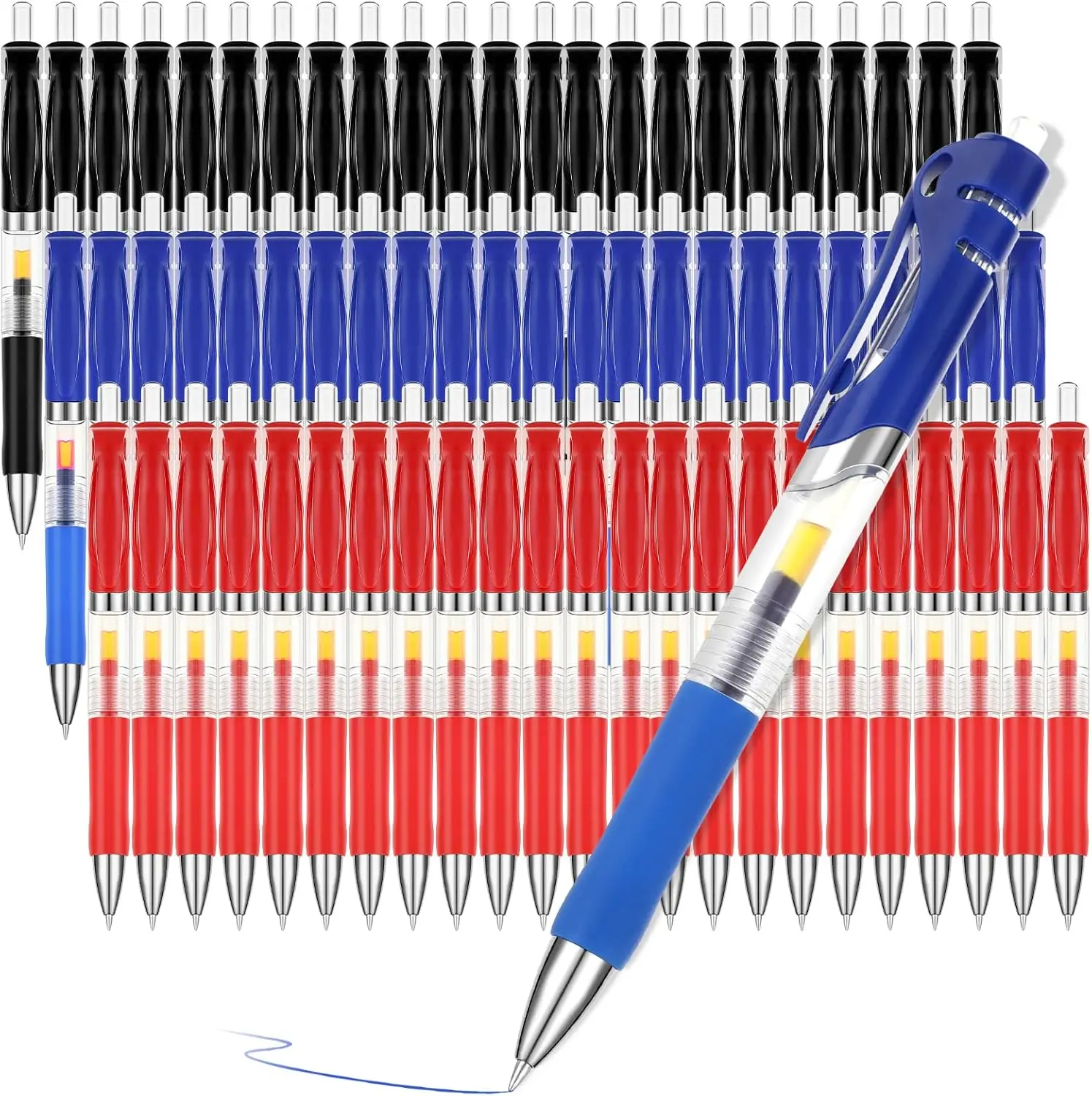 

13pcs Set Ballpen Retractable Gel Pens Black Red Blue Ink 0. 5mm Ballpoint Replaceable Refills Office School Supplies Stationery