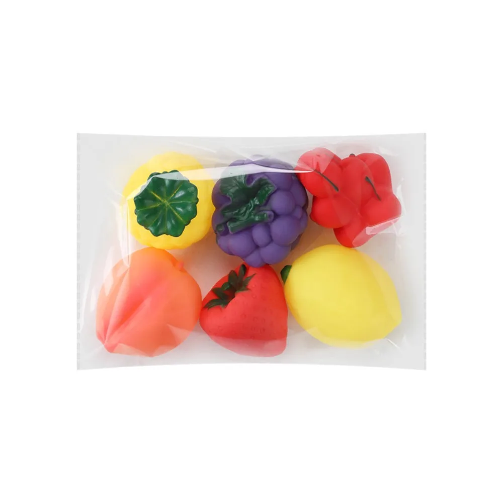 

Vinyl Simulated Fruit Pinching Toys Sound Kneading Vegetable Baby Bath Toys Pinch Cartoon Fruit Play Water Bath Toy