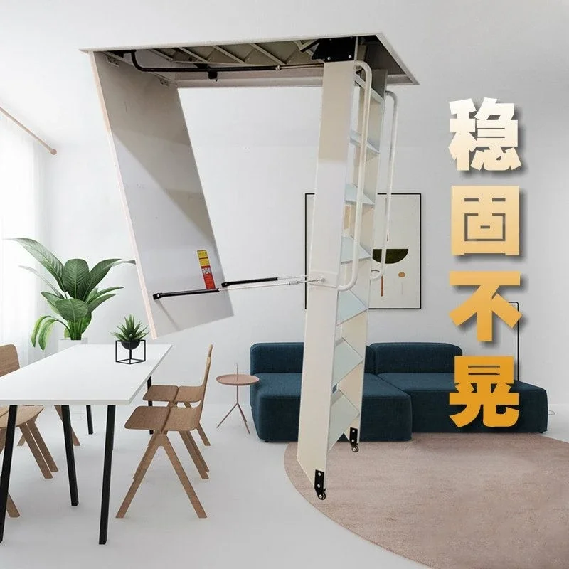 Electric steel folding staircase telescopic staircase, invisible hidden lifting alloy steel staircase