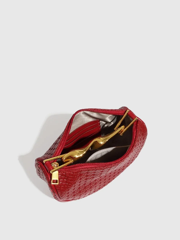 Gold Handle Brand Handwoven Handbag Casual Fashion Bow Design Purse Exquisite High-end Leather Brown Zipper Luxury Shoulder Bags - Image 4