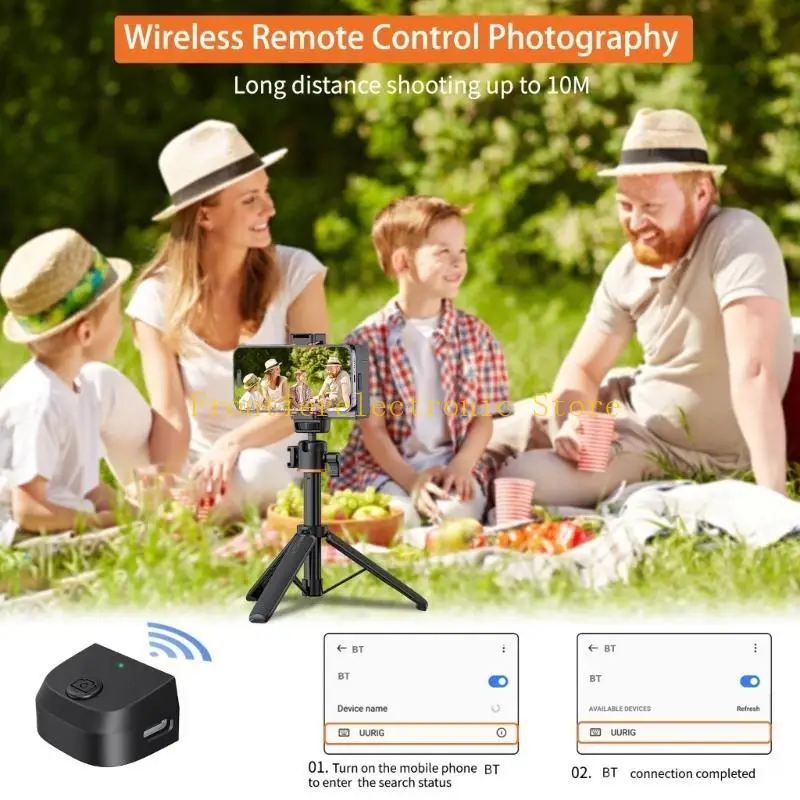 G8DB Phone Grip with Detachable Camera Control and LED Light Phone Wireless Shutter