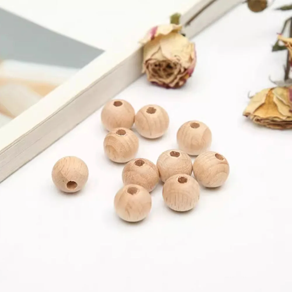  5/6/8/10/-20mm Natural Wooden Beads Smooth Round Wood Beads Loose Spacer Beads for Jewelry Making DIY Handmade Accessories
