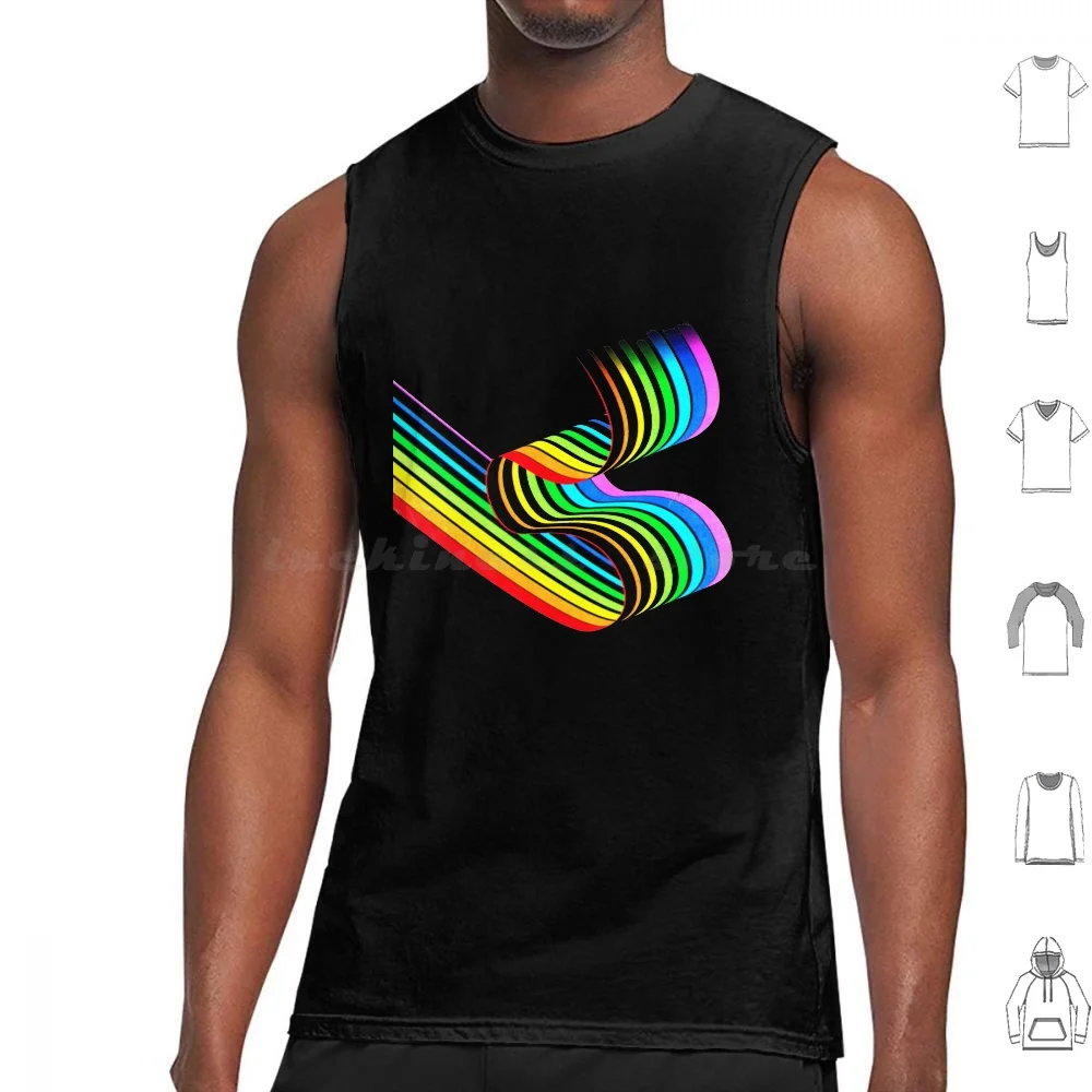 Aphex Twin Rainbow. Camisetas sin mangas esenciales con estampado de algodón Angus Young Bon Highway To Hell Young Angus Jesus Band Born Again
