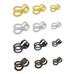 SAUVOO 100pcs 2.4/3.2/4.5/6/8mm Iron Double Ring Clasps Ball Bead Chain Crimp End Connectors For Jewelry Making Accessories