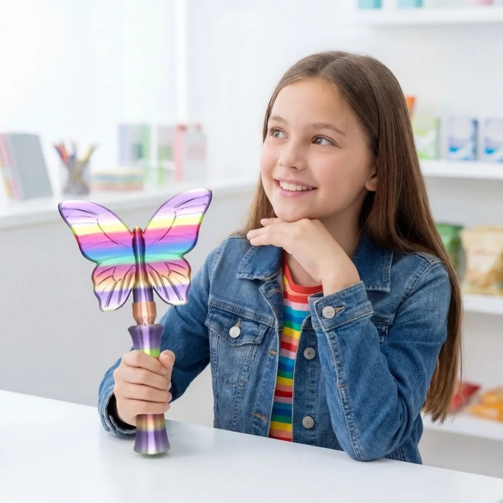 

Креативный 3D-печатный держатель для карт в виде волшебной палочки, портативный, разноцветный, в форме бабочки, съемный, в конфетных цветах