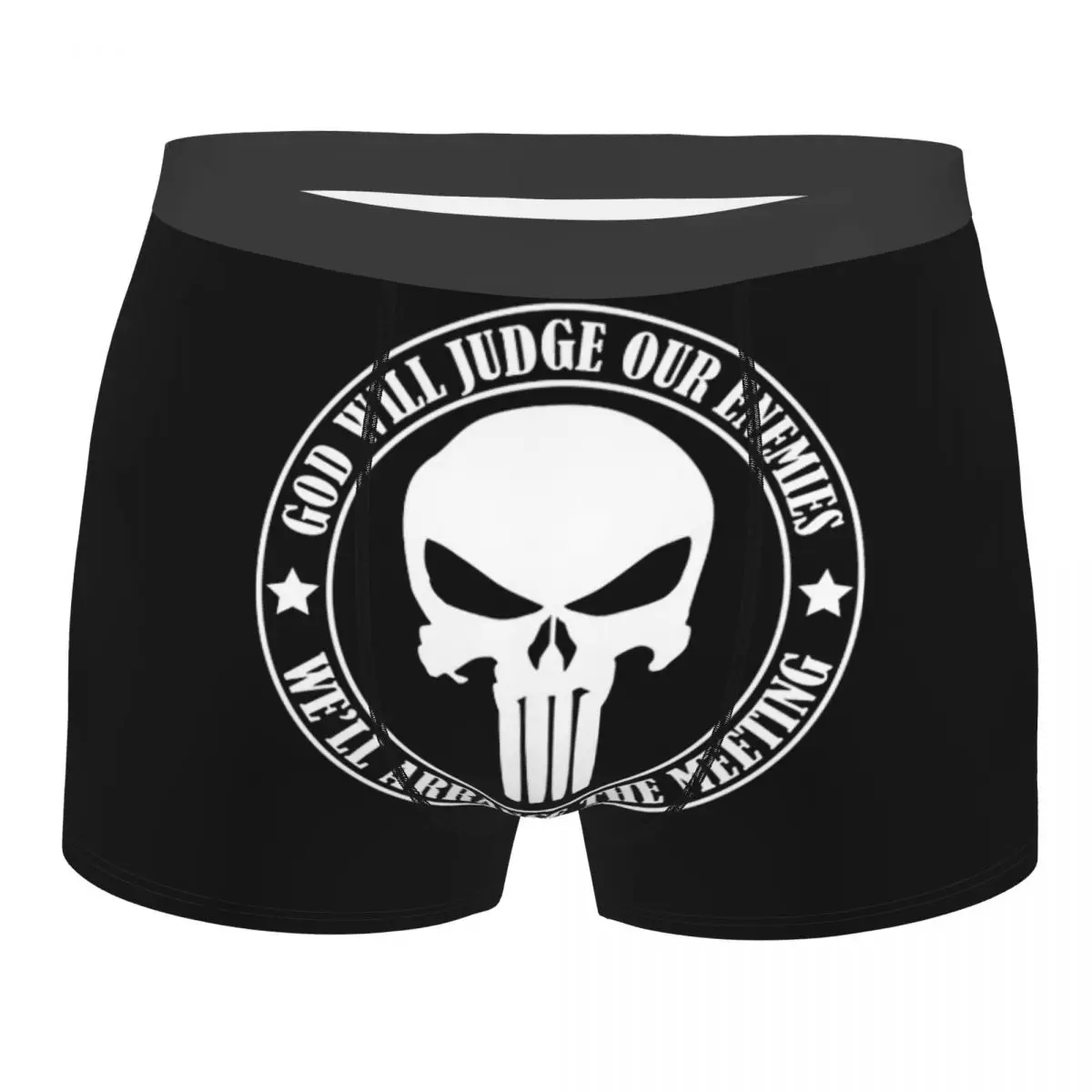 

Custom Skeleton Skull Heavy Metal Punishers Underwear Men Stretch Boxer Briefs